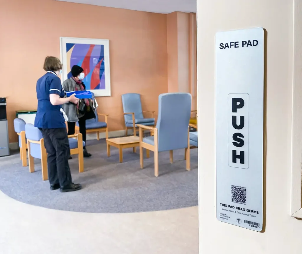 antibacterial push pad
